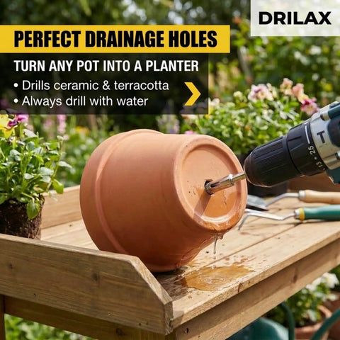 Diamond Drill Bit Set For Glass Tile And Porcelain Five Piece Kit From Three Sixteenths Inch To One Half Inch drilling terracotta pot