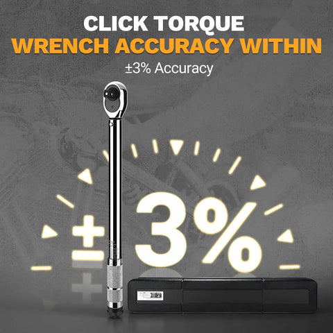 One-Half Inch Drive Torque Wrench Dual-Direction 72-Tooth With 10-170 Ft-Lb Range And 13.5-229 Nm High Precision ±3% accuracy
