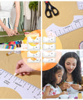 T Shirt Alignment Tool Set, Handy Vinyl Heat Press Kit With Eight Rulers, Soft Measuring Tape, Forty Color Pins, And Front Back Ruler Design For Round And V Neck Cuts, PVC Vinyl Heat Press Accessories For Adult, Youth, And Children in use