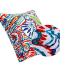 Outdoor Throw Pillows Set Of 2 18x18 Waterproof Weather Resistant Cushions With Inserts, colorful pattern detail