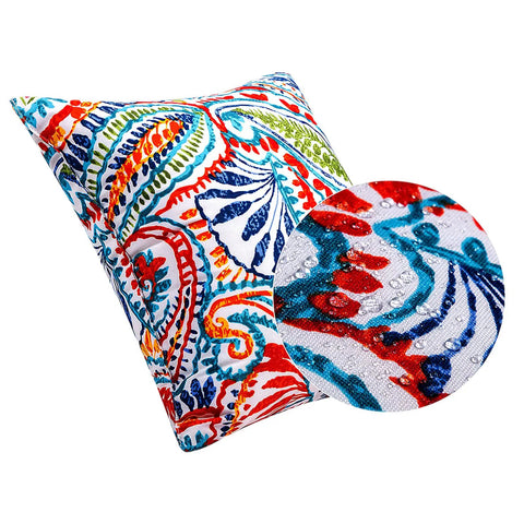 Outdoor Throw Pillows Set Of 2 18x18 Waterproof Weather Resistant Cushions With Inserts, colorful pattern detail