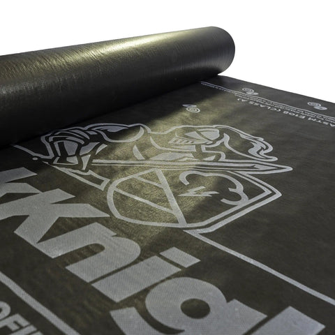 Tough As Nails Synthetic Roofing Underlayment 4X250 Ft Roll showing textured surface and logo, suitable for moisture barrier.