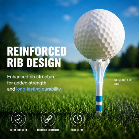 Five Prong White Plastic Golf Tees Pack 120 Count With Three And A Quarter Inch And One And A Half Inch Options, Cuts Friction