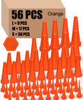 Heavy Duty 56 Piece Hydraulic Oil Service Plugs Set In Orange, Large Medium Small Sizes, Drip Proof Rubber Hose Plugs For Industrial