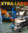 Tailgate Design Heavy Duty Collapsible Wagon With All Terrain Wheels For Outdoor Camping Beach And Garden A 300 Lb Capacity Utility Cart for Sports and Gear