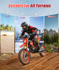Off Road Electric Dirt Bike For Adults With 6000W Peak Mid Drive Motor 46 MPH Top Speed on sand, snow, city, and mountain trails