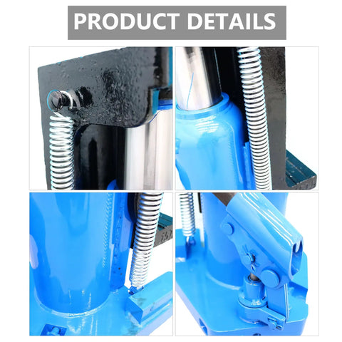 Heavy Duty 30 Ton Hydraulic Toe Jack With Integrated Claw Hook And Thick Spring Ram Cylinder Tank close-up details of components.