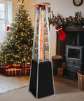 Outdoor Propane Patio Heater 48000 BTU With Detachable Wheels And Protective Cover Black High Heat Space Heater in room