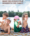 Kids enjoying summer snow cones by the beach, illustrating Top Tier Slushie Machine And Snow Cone Maker For Cold Brew Slush Blasts And Block Party Vibes Shaved Ice Treats.