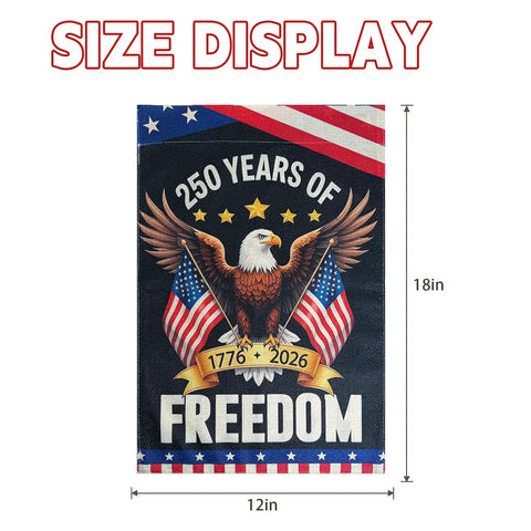 Go-To Double Sided 12x18 Inch Patriotic Eagle Garden Flag For Yard Porch And Patio, 250th Anniversary USA Celebration Flag