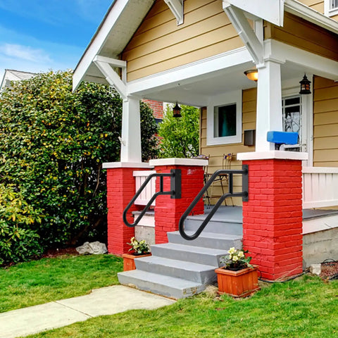 Heavy Duty 28 Inch Outdoor Handrails For 1 To 3 Step Stairs Non Slip Door Jamb Corner Mount Grab Bars U Shape Safety Handle for porch