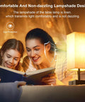 Beige Bedside Table Lamp With USB C And USB A Ports 3 Way Dimmable Touch Control LED Bulbs Included Flicker Free Eye Friendly Nightstand Light