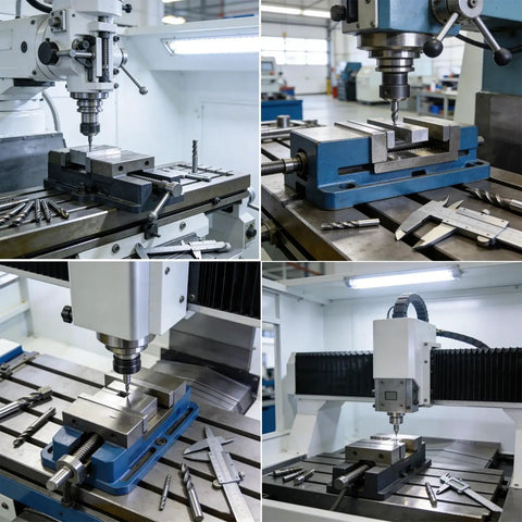Heavy Duty Precision Milling Machine Vise With Badass Jaw Grip For Cnc Machining and Precision Grinding viewed in workshop setup.