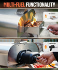 12 Inch Dual Fuel Outdoor Pizza Oven Portable Pellet And Gas Fueled Wood Fired Pizza Maker with easy fuel switch system