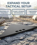 Folding Table Corner Brackets For Camping In Stainless Steel, shown in a 90-degree triangle shape on outdoor rocky ground.