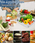 Six Pack Half Size Stainless Steel Hotel Pans 13 X 10.6 X 2.56 Inch 4.3 Quart Capacity Durable 201 Stainless Easy To Clean