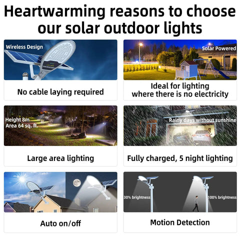 Solar Street Light For Driveways And Yards Super Bright Outdoor Lighting Waterproof And Solar Powered 11000mAh Battery No Wiring Needed Ideal For Barns And Remote Areas