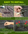 Step-by-step installation of Heavy Duty 4 Foot By 300 Foot Weed Barrier Landscape Fabric 3.2 Oz Woven Geotextile Ground Cover