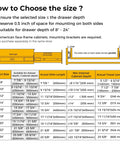 How to choose the size for Heavy Duty Black Soft Close Drawer Slides One Pair 12 Inch Cabinet Runners guide image.
