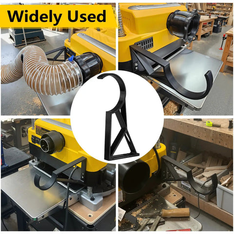 Heavy Duty Side Mount Dust Hose Bracket For Planer Compatible With Two Point Five And Four Inch Collection Hoses Sweet Shop Gadget mounted on machinery.