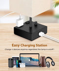 Fully Dimmable USB Bedside Lamps Set of 2 with USB ports and AC outlets, charging station with modern square fabric shade