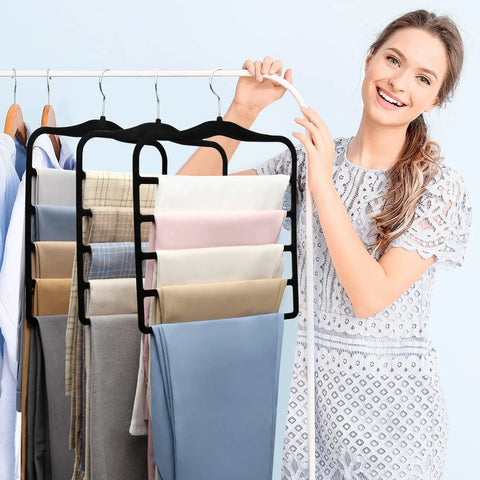 Space Saving Pants Hangers 3 Pack Velvet Multi Leg Jeans Rack For Closet Organizers Heavy Duty Abs Non Slip Bar Clutch Wardrobe Game Changer Hella Smart Storage Hero