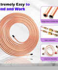 Pro Grade One Quarter Inch Copper Coated Brake Line Kit With Twenty Five Feet Of Flexible Tubing And Sixteen Inverted Flare Fittings