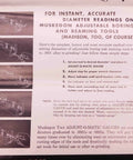 Adjust-O-Matic Micro Flote Gauge instruction page with line drawings for setting boring tools