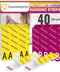 Heavy Duty Picture Hanging Strips XL 20 Pairs 40 Strips Damage Free Hanging No Nails For Wall Decor Removable Adhesive Hook And Loop Strips