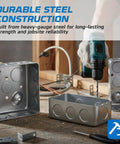 Pro Grade Heavy Duty Electrical Junction And Outlet Box Set Eight Pack With Dual Depth 4x4 And 4x2 Metal Boxes Four 1.5 In Deep 21 Cu In Junction Boxes And Four 1.875 In Deep 13 Cu In Outlet Boxes Industrial Grade Kit For Wiring Projects, steel boxes