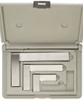 Garage Shop Ready Try Square Set with 2, 4, 6 Inch Blades in Case, Hardened and Ground Steel, Right Angles, 0.0006 Inch Squareness