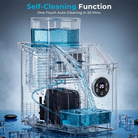Top Tier Countertop Ice Cube Maker Delivers Legit Square Ice In Mere Minutes While Pulling 26 Pounds Per Day. Clear water reservoir and control panel.