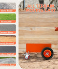 Heavy Duty Panel Dolly With Brake, 1200 Lbs Capacity, Four Wheel Slab Cart, orange dolly on various terrains and sheet background