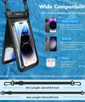 IPX8 Waterproof Phone Pouch Two Pack For iPhone 15 16 17 Pro Max Up To Seven Inches Dry Bag on blue water background