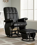 360 Degree Swivel Glider Recliner With Ottoman And Foot Rest Plus 2 Side Pockets For Nursery Living Room Bedroom Or Office Black Built In Tilt And Rocking Comfort Ideal Nursing Glider in living room