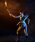 Explorer in cave holding torch with Two Piece Black Katana Sword Bag Kit With Back Strap And Waistband on back