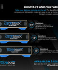 Image of Slackblock balance trainers in sizes 13, 14, and 15 inches, showing compact and portable design for different weight categories.