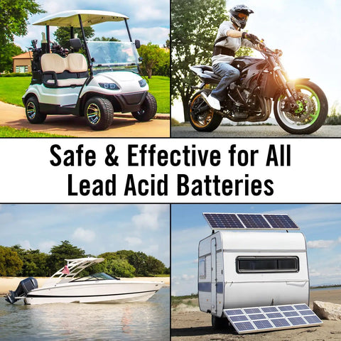 Battery Renew Desulfator Solution For Golf Cart Batteries 64 Oz Refills To Rejuvenate 6V 8V And 12V Lead Acid Cells restore use