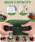 Bear Proof Camping Hanging Kit With 15L Scent Proof Bag shown with high capacity storage options for food, water, and toiletries.