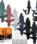 Kick It Up A Notch With These Six Piece Cast Iron Shark Tail Wall Hooks For Hanging Hats Keys Bags And Jackets strong beach vibes in assorted colors.