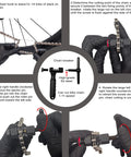 Instructions for using the All In One Bike Chain Kit for 6 7 8 Speed 126 Links with chain tool on a bike chain.