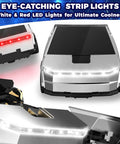RC Transforming Cyber Pickup Truck And Robot Toy For Kids with white and red LED lights, front view and details shown.