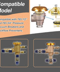 DIY Ready Bonnet And Poppet Assembly Repair Kit For 765 Half Inch And Three Quarters Inch Pressure Vacuum Breakers And Backflow Preventers PVB Material Replacement Easy Install, showing compatible model images.