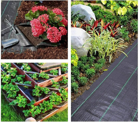 Heavy Duty Weed Barrier Landscape Fabric 6Ft Wide By 50Ft Long, 3.2oz Polypropylene Woven Geotextile Ground Cover For Gardens