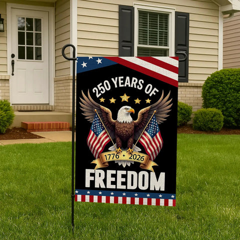USA Proud 250th Anniversary Garden Flag Eagle Design Double Sided For Outdoor Display 12 By 18 Inches Yard Patio Garden 1776 2026 Commemorative Banner For Home Display