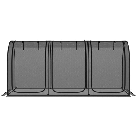 9x4 Ft Crop Cage Plant Protection Tent With Three Zippered Doors, Steel Frame, Ground Stakes, And Storage Bag For Garden Yard And Lawn, Bird Proof Protection From Pests And Critters