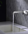 Copper Single Handle Bathroom Vanity Faucet Wall Mounted Brass Basin Mixer Tap Hot And Cold Spout Brushed Nickel Finish