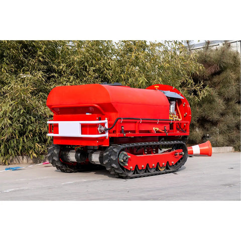 Red Beefy 400L Remote Control Crawler Sprayer with Dual Brushless Motors and Gasoline Engine for orchards and dense crops