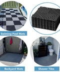 Interlocking Drainage Floor Tiles 12x12 Inch Pack Of 12 Non Slip Mats With Drainage Holes For Shower Pool Deck Wet Areas