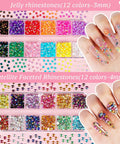 Glam Up Your Nails With This All In One Nail Art Kit Featuring Colorful Rhinestones in 12 colors and long nail designs